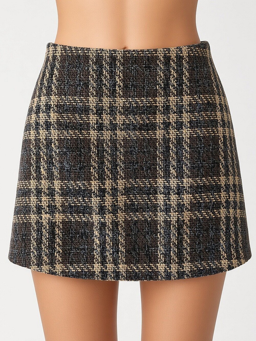 NWT! Steve Madden Plaid Tweed Mini Skirt in Black and Cream